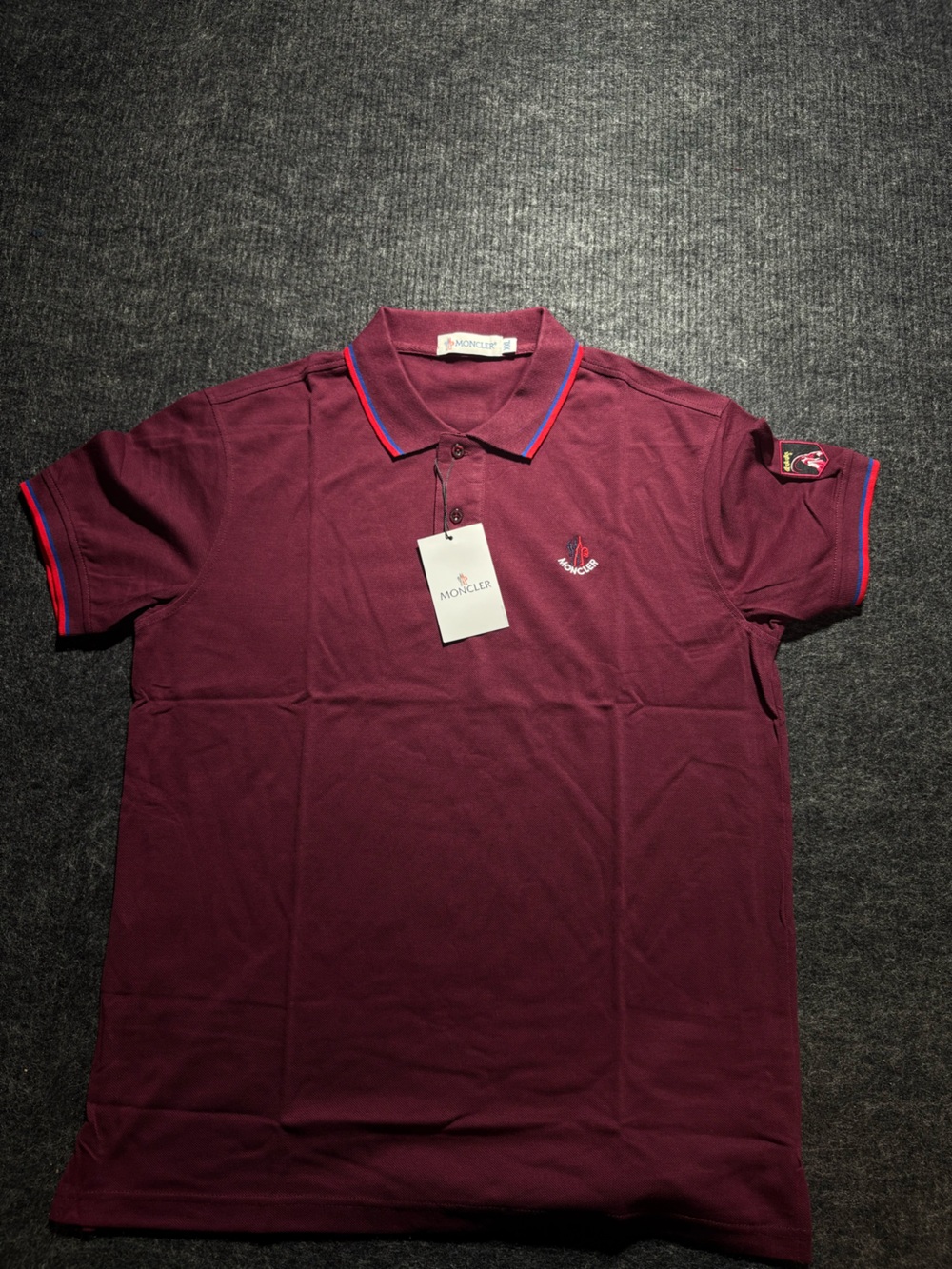 Moncler Men's Burgundy Polo Shirt 2XL